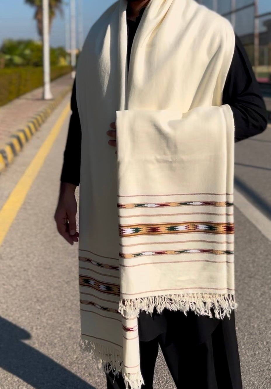 Soft Handmade Shawl(white)